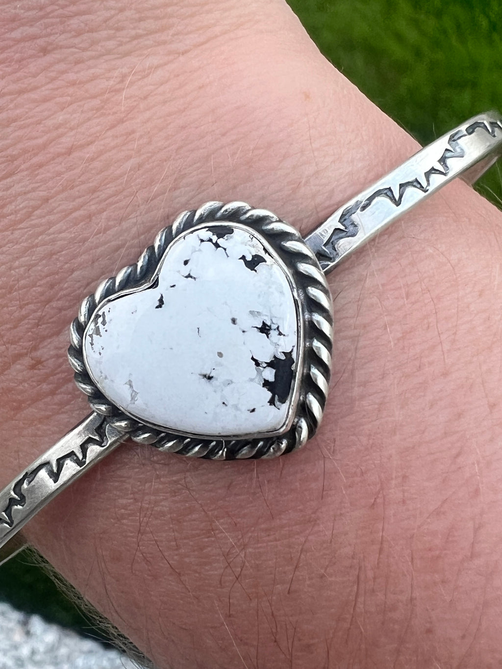 White Buffalo Heart Cuff