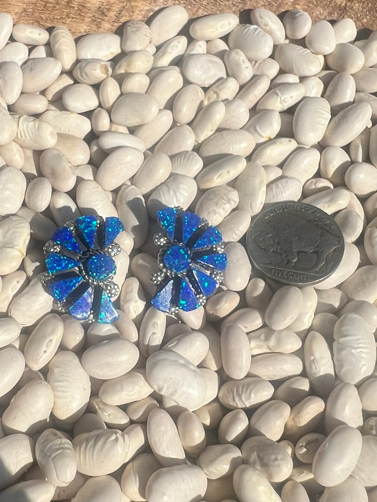 Opal Half Cluster Earrings